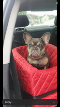 Load image into Gallery viewer, Capooch Luxury Red Quilted Dog Car Safety Seat