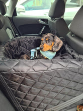 Load image into Gallery viewer, Capooch Luxury Black Quilted Dog Car Safety Seat