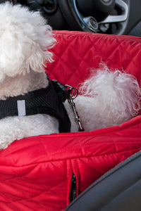 Capooch Luxury Red Quilted Dog Car Safety Seat